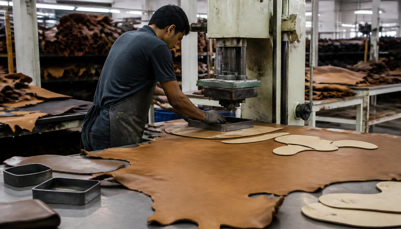 Leather cutting section