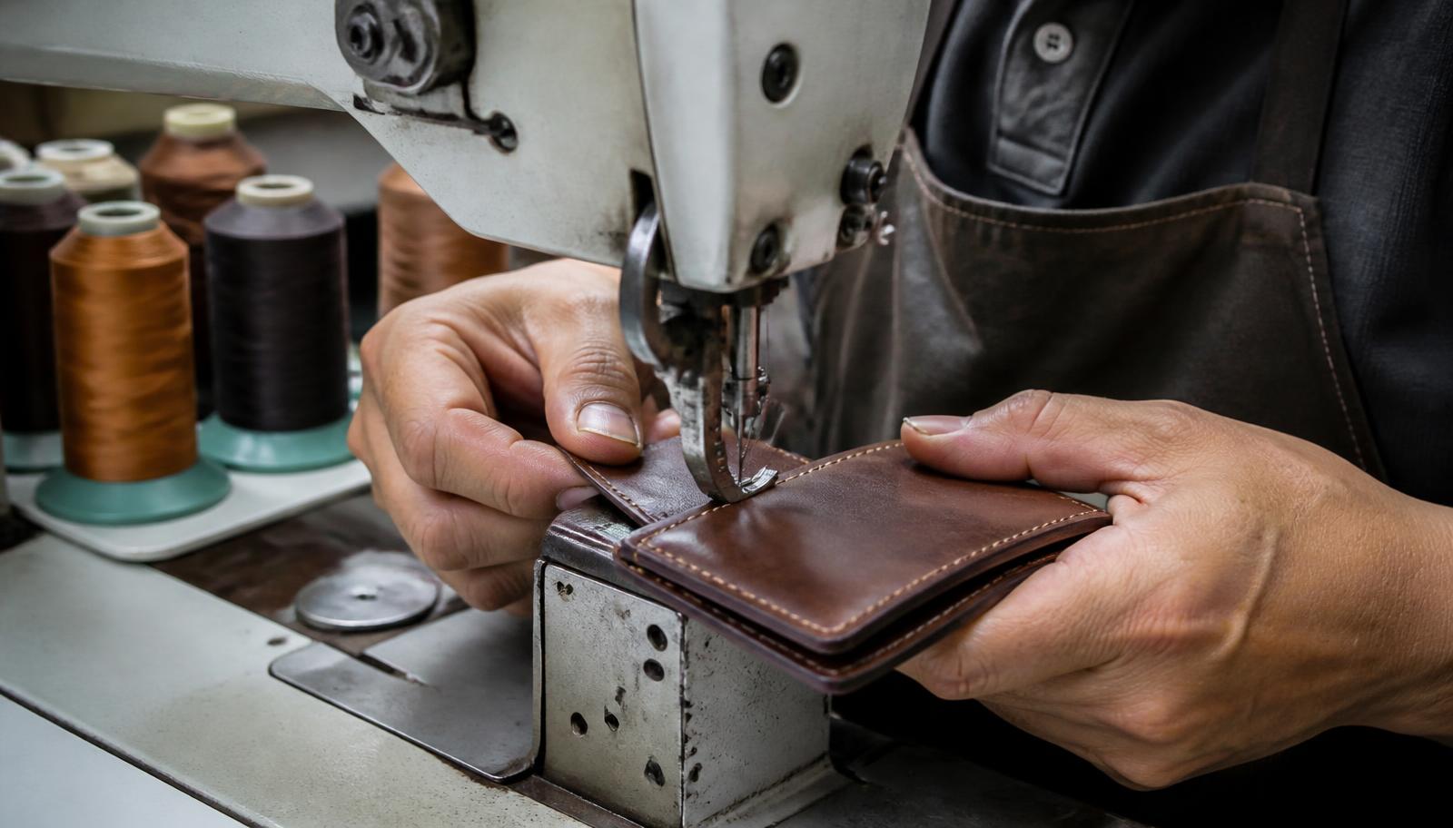 Leather stitching line